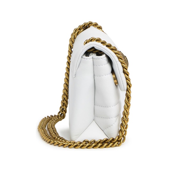 Kurt Geiger London Leather Mini Kensington UJ White NWT Chain Strap Gold Eagle - Picture 3 of 9
